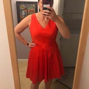 Calvin Klein red fit and flare dress